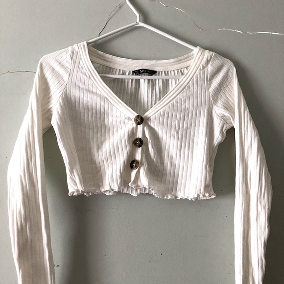 Shein button up cropped long sleeve - Picture 1 of 1